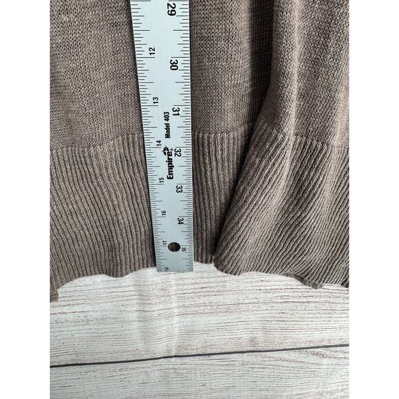 Eileen Fisher 100% Linen Sleeveless Tie Front Duster Sweater Vest Womens L Brown - Picture 12 of 12